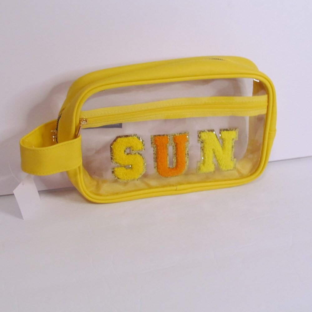 NWT Neutrogena Bright Yellow Zippered SUN Makeup Bag